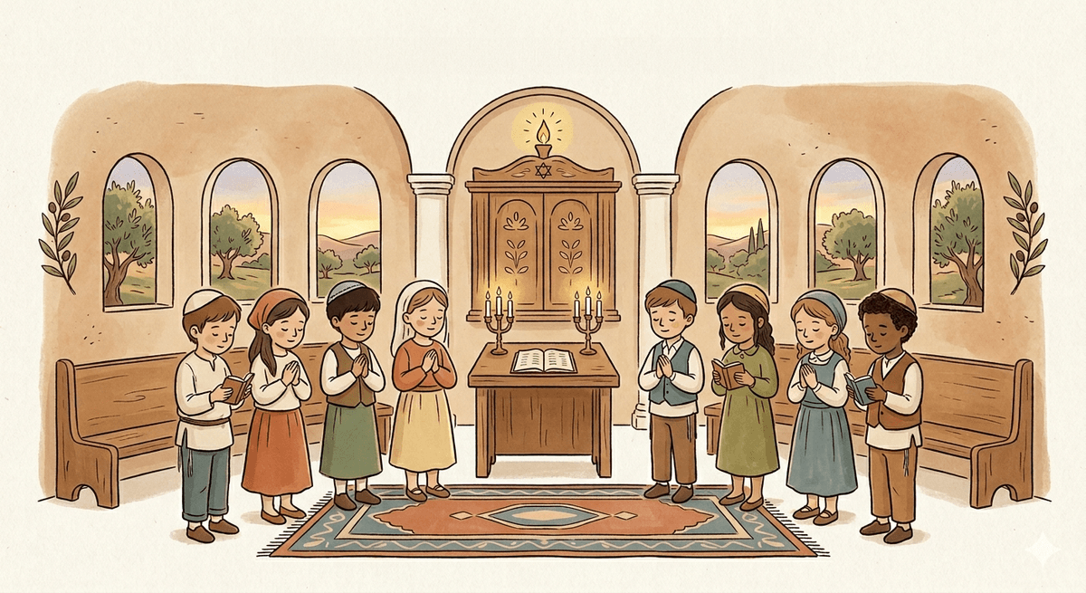Children’s Program during the Inaugural Minyan Midbar/Desert Minyan Shabbat Morning Service